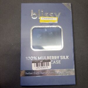 Blissy Standard 100% Mulberry Silk Pillowcase Navy Blue 20690